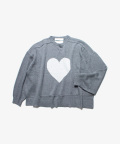 DAIRIKU Heart Pullover Knit Gray - Mens | rroomm onlinestore
